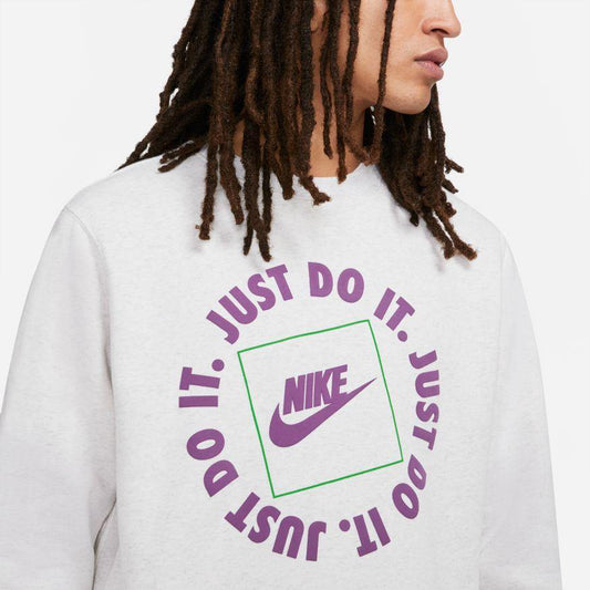 NA-X30 (M nike sportswear just do it fleece crew birch heather) 52193836 - Otahuhu Shoes