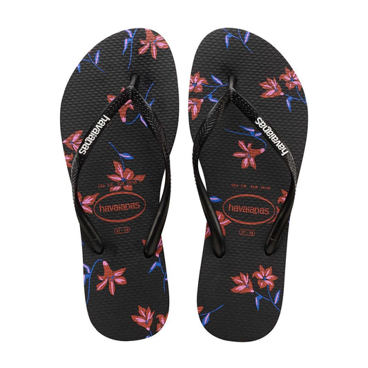 HA-WD6 (SLIM TROPICAL FLORAL 1069 BLK NEW) 91991800 - Otahuhu Shoes