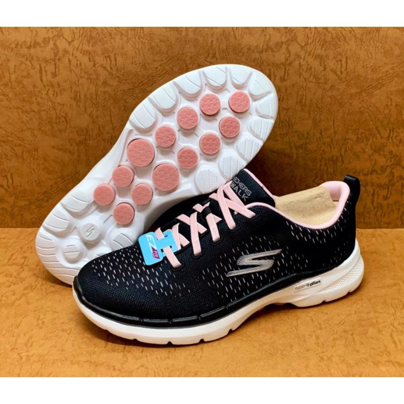 S-H11 (Skechers go walk 6 adora black/light pink) 22397542 SKECHERS