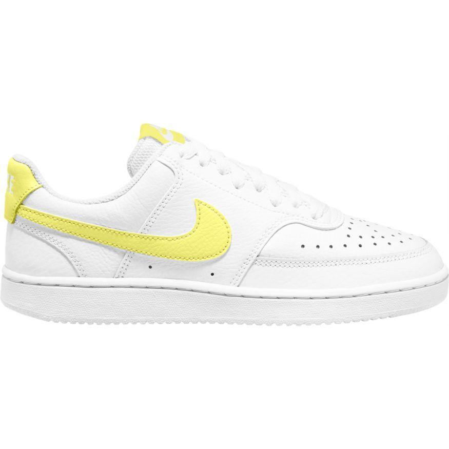 N-O119 (Wmns nike court vision low white/light zitron/bright mango) 12196138 - Otahuhu Shoes