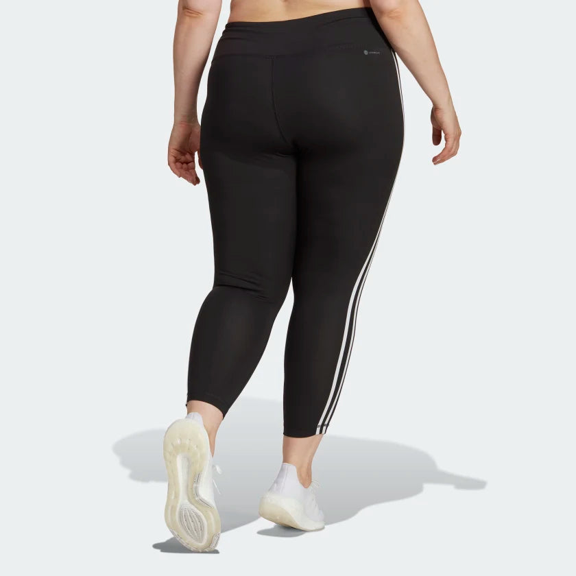 AA-N18 (Adidas train essentials 3-stripe 7/8 length high waisted leggings black/white) 22393585 ADIDAS