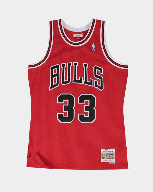 MNA-D2 (NBA SWINGMAN JERSEY BULLS PIPPEN 33 ROAD 97-98 RED) 121996956 - Otahuhu Shoes