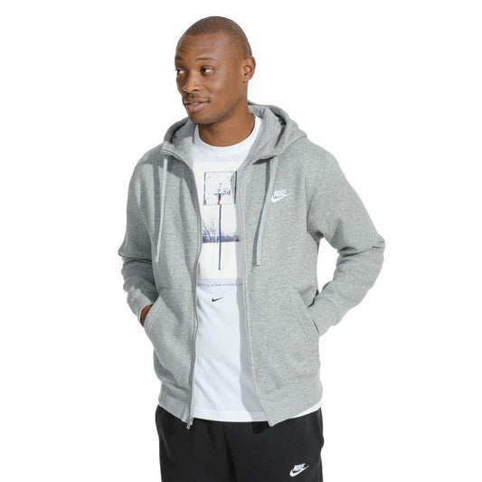 NA-Q21 (M Nsw club hoodie fz bb dark grey/heather/matte silver/wht) 12094348 - Otahuhu Shoes