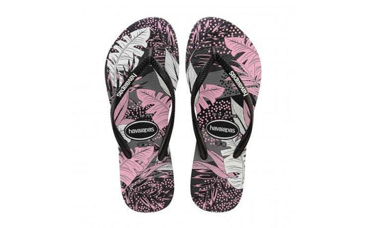 HA-WL6 (SLIM SURF FLORAL 1575 BLACK/WHITE/GREY) 91991800 - Otahuhu Shoes