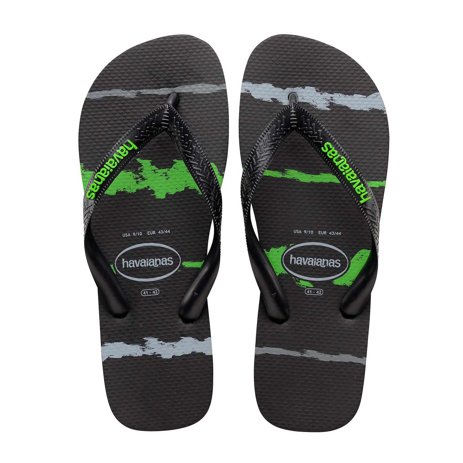 HA-X4 (TOP TROPICAL GLITCH 6152 BLK/NEON/GREEN) 71991500 HAVAIANAS