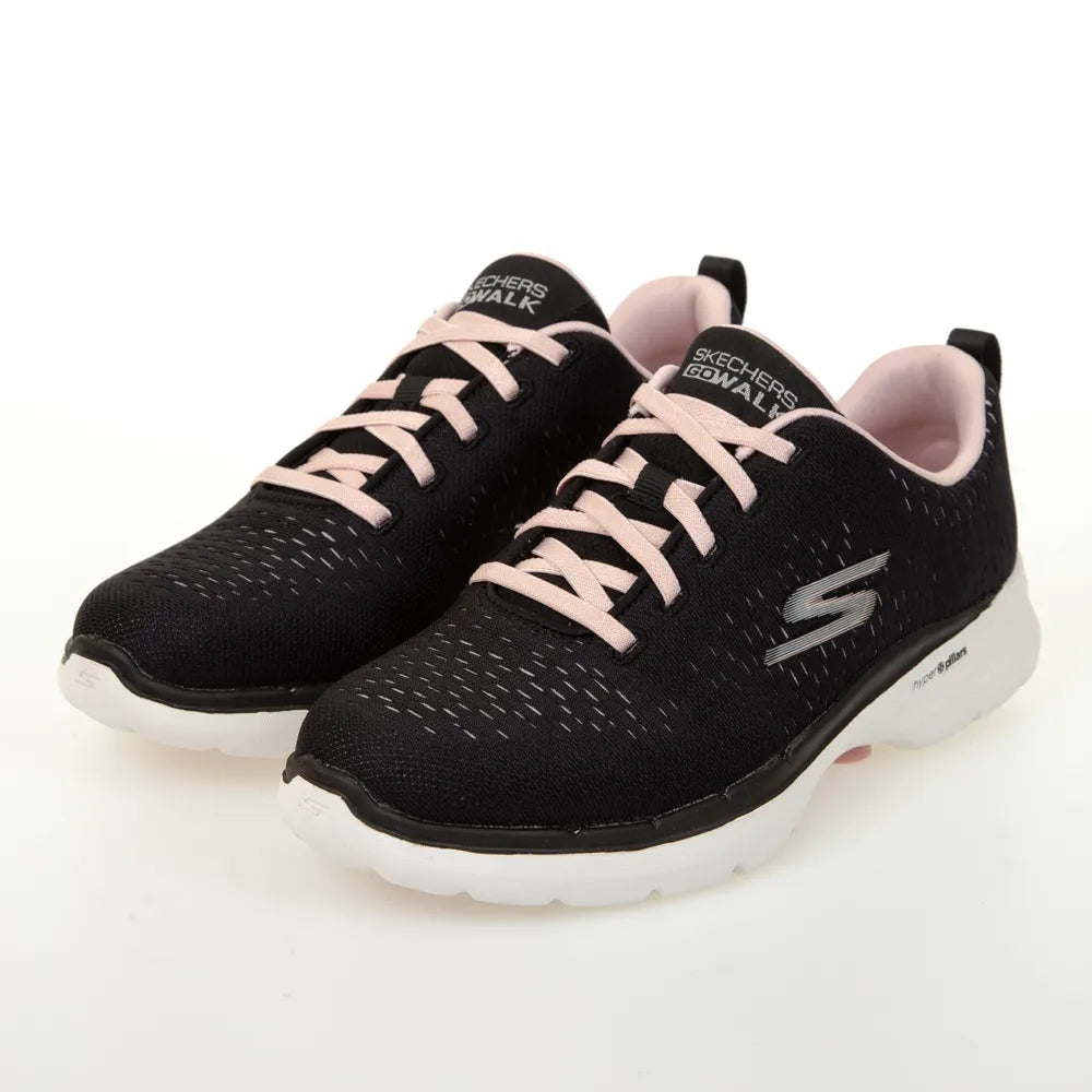 S-H11 (Skechers go walk 6 adora black/light pink) 22397542 SKECHERS