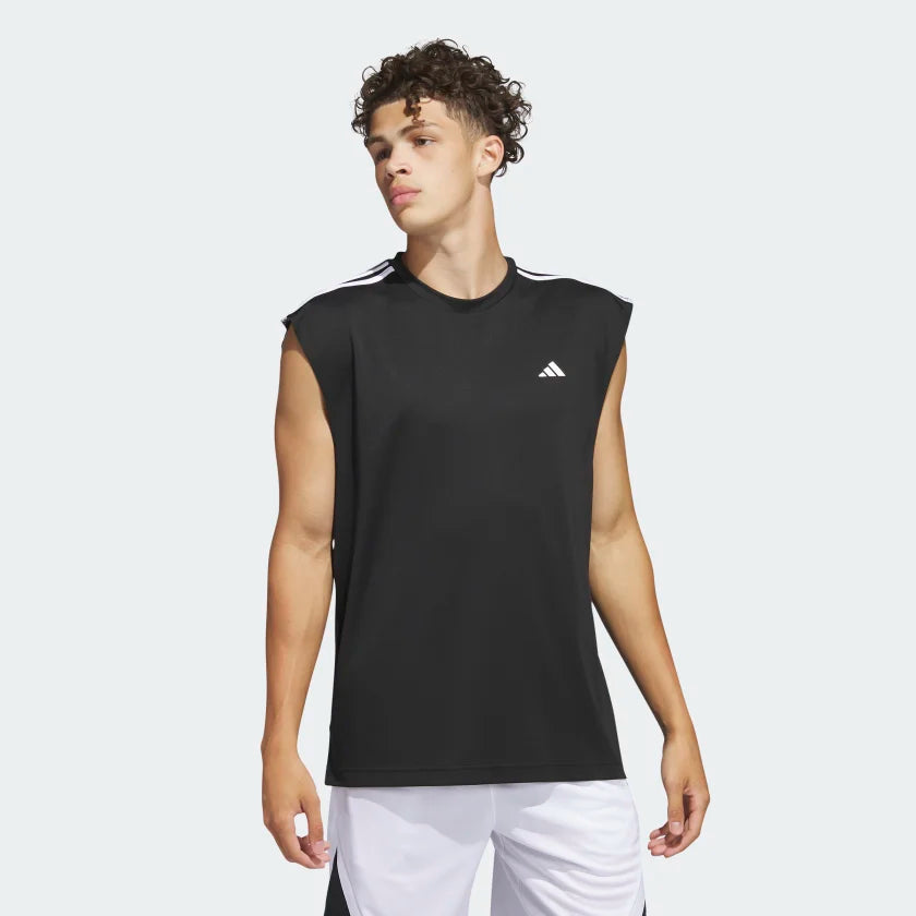 AA-D18(ALL-WORLD SLEEVELESS TANK TEE BLACK/WHITE) 12391795 ADIDAS