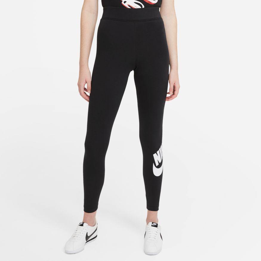 NA-E30 (W nike sportswear essential high rise legging black/white) 42193325 - Otahuhu Shoes