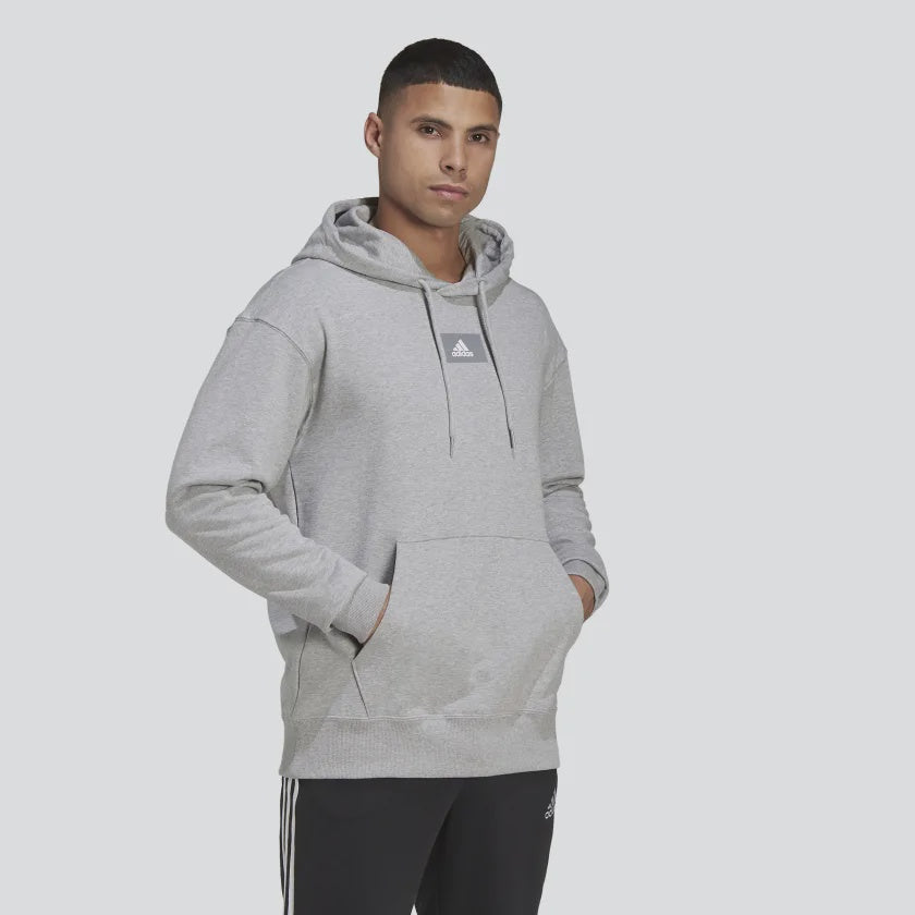 AA-D14 (Adidas essentials feel vivid cotton drop shoulder hoodie medium heather grey)52295115 ADIDAS