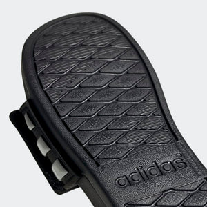 A-T64 (Adidas adilette comfort adjustable kids slides black/white) 112292815 ADIDAS