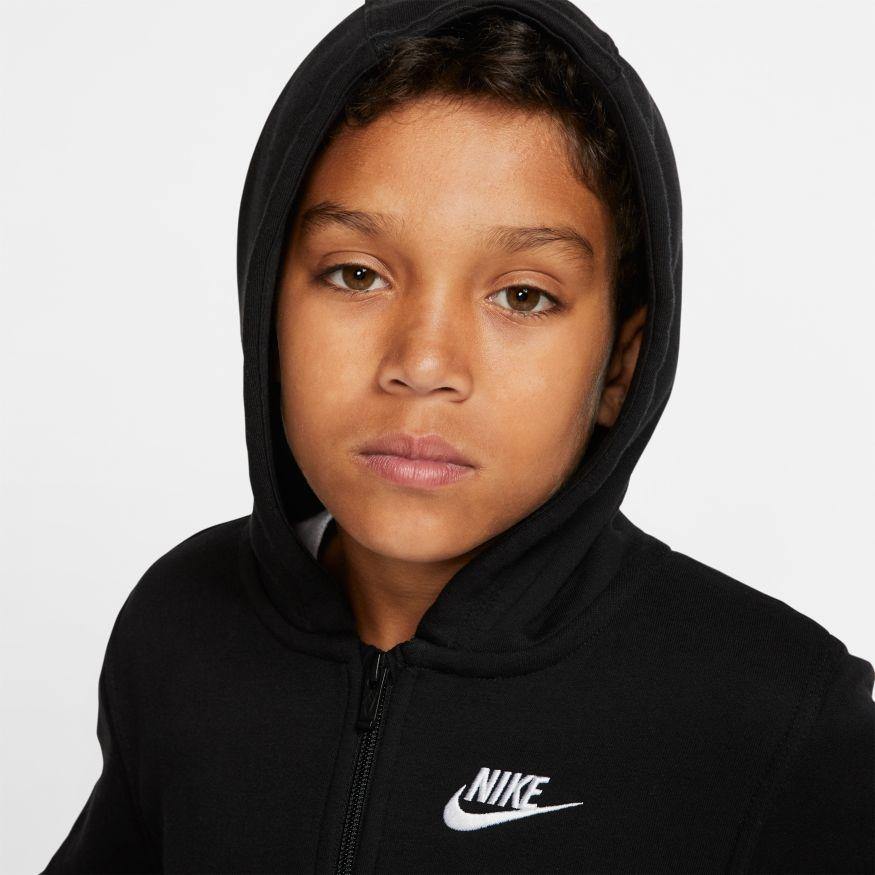 NA-A32 (B nike sportswear hoodie full zip club black/white) 72192813 - Otahuhu Shoes