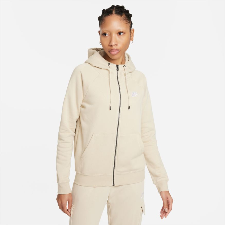 NA-K32 (W nike sportswear essential fleece full-zip hoodie rattan/white) 102194604 NIKE