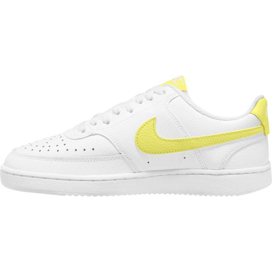 N-O119 (Wmns nike court vision low white/light zitron/bright mango) 12196138 - Otahuhu Shoes