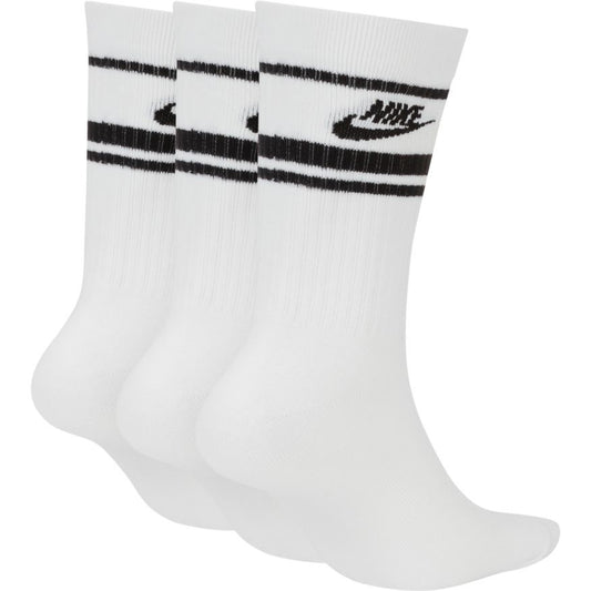 NA-E33 (Nike sportswear essential crew socks 3 Pairs stripe white/black) 112191023 NIKE