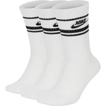 NA-E33 (Nike sportswear essential crew socks 3 Pairs stripe white/black) 112191023 NIKE