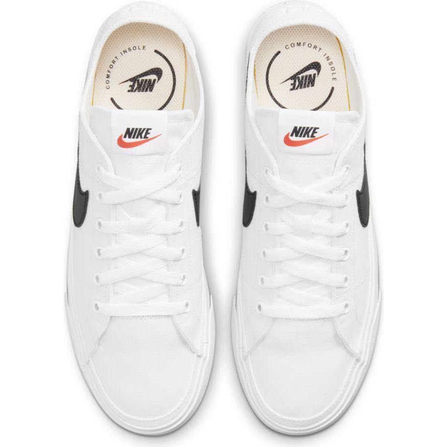N-P121 (Nike court legacy canvas white/black) 52194604 - Otahuhu Shoes