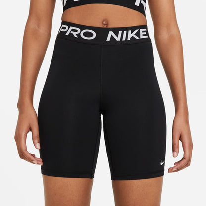 NA-L35 (Womens nike pro 365 short 8 inch tights black/white) 22292558 NIKE