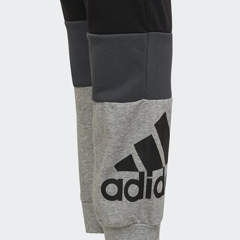AA-U14 (Adidas youth colourblock joggers black/medium heather grey) 72292815 ADIDAS