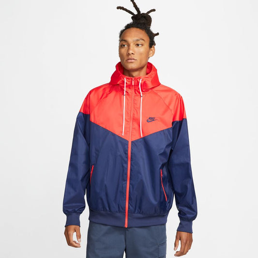 NA-C38 (Mens nike woven lined windrunner hooded jacket midnight navy/light crimson) 72296650 NIKE