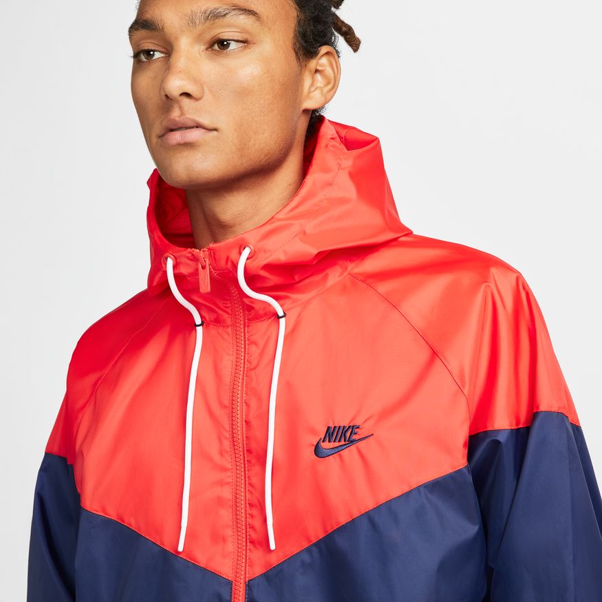 NA-C38 (Mens nike woven lined windrunner hooded jacket midnight navy/light crimson) 72296650 NIKE