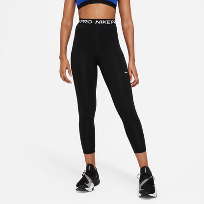 NA-C37 (Women's high-waisted 7/8 mesh panel leggings black/white) 42293325 NIKE