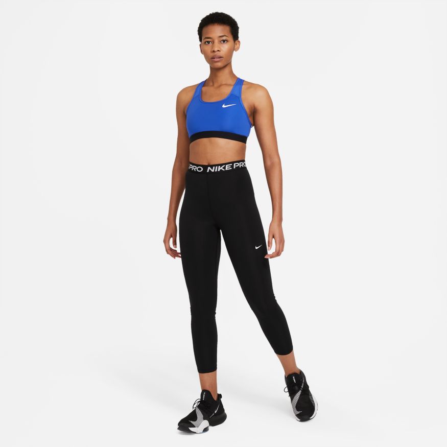 NA-C37 (Women's high-waisted 7/8 mesh panel leggings black/white) 42293325 NIKE