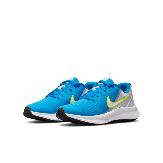 N-Q129 (Nike star runner 3 grey fog/white/photo blue/atomic green) 52294092 NIKE