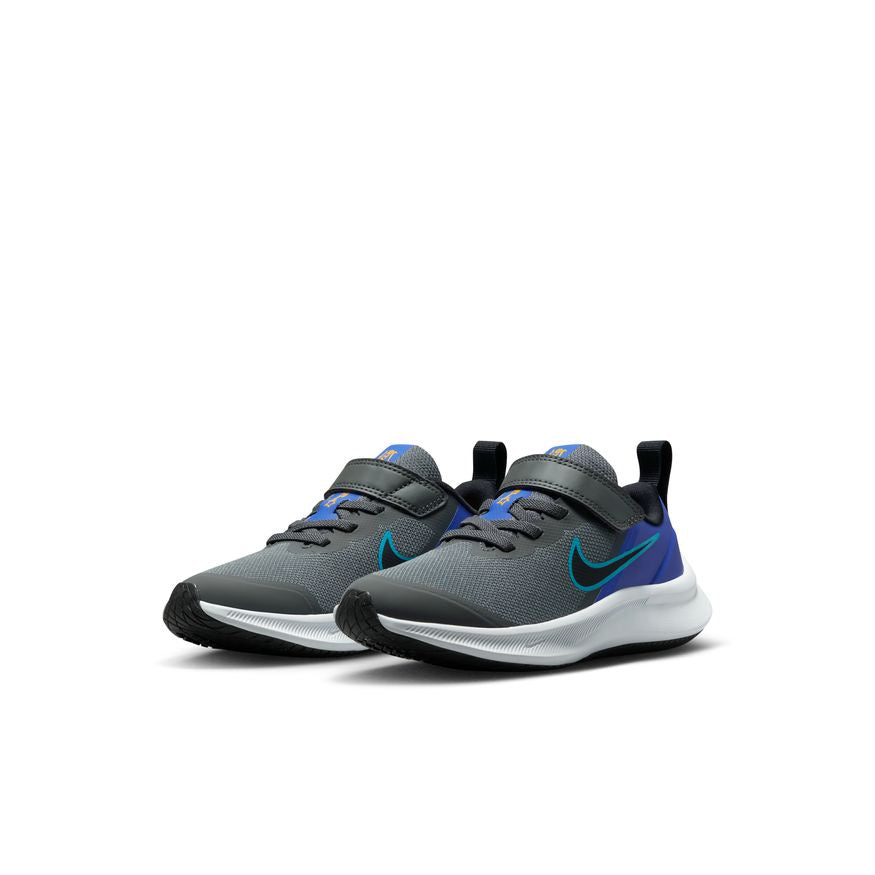 N-E135 (Nike star runner 3 iron grey/black/blue lighting) 32294092 NIKE