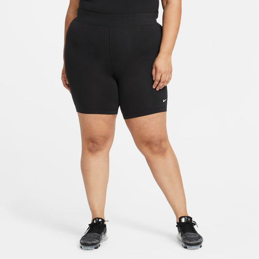 NA-G41 (Nike sportswear women essential mid rise biker short tights plus size black/white) 112292558 NIKE