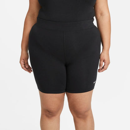 NA-G41 (Nike sportswear women essential mid rise biker short tights plus size black/white) 112292558 NIKE