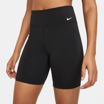 NA-P39 (Womens nike one drifit mid rise 7inch short tights black/white) 92292813 NIKE