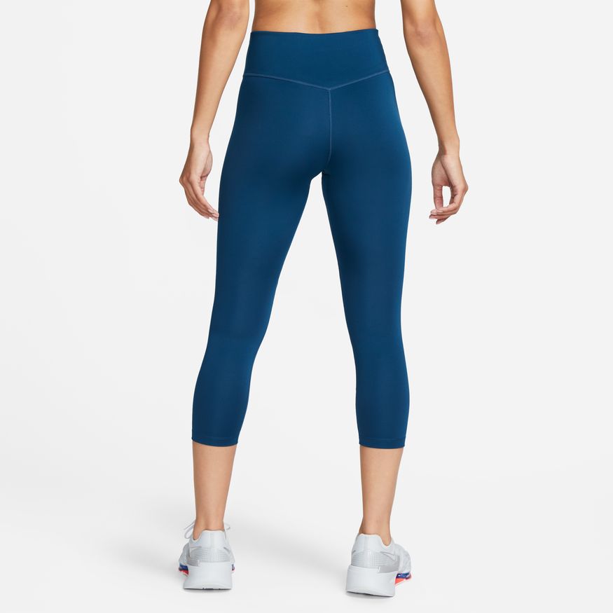NA-N40 (Nike women drifit mid rise crop tights valerian blue/white