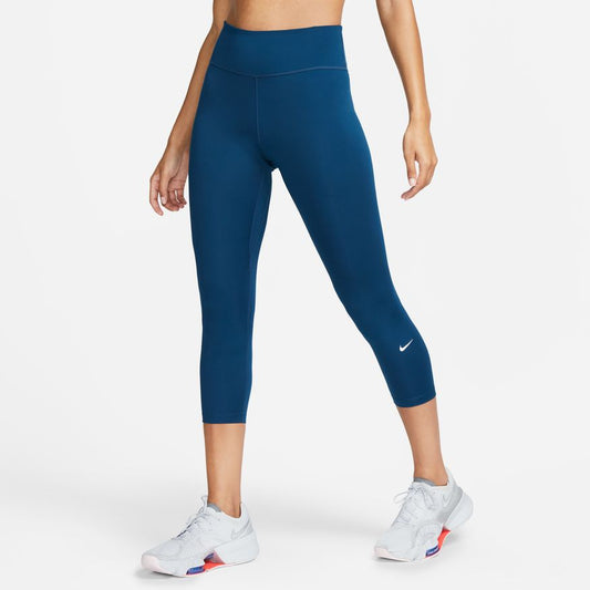 NA-N40 (Nike women drifit mid rise crop tights valerian blue/white) 112293325 NIKE