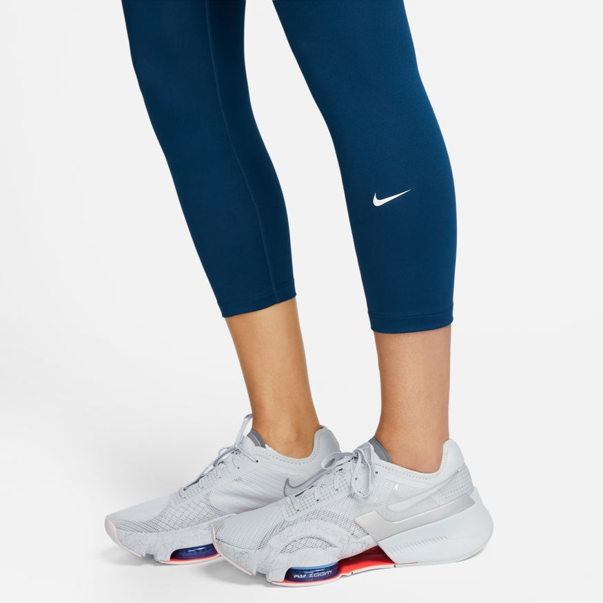 NA-N40 (Nike women drifit mid rise crop tights valerian blue/white) 112293325 NIKE