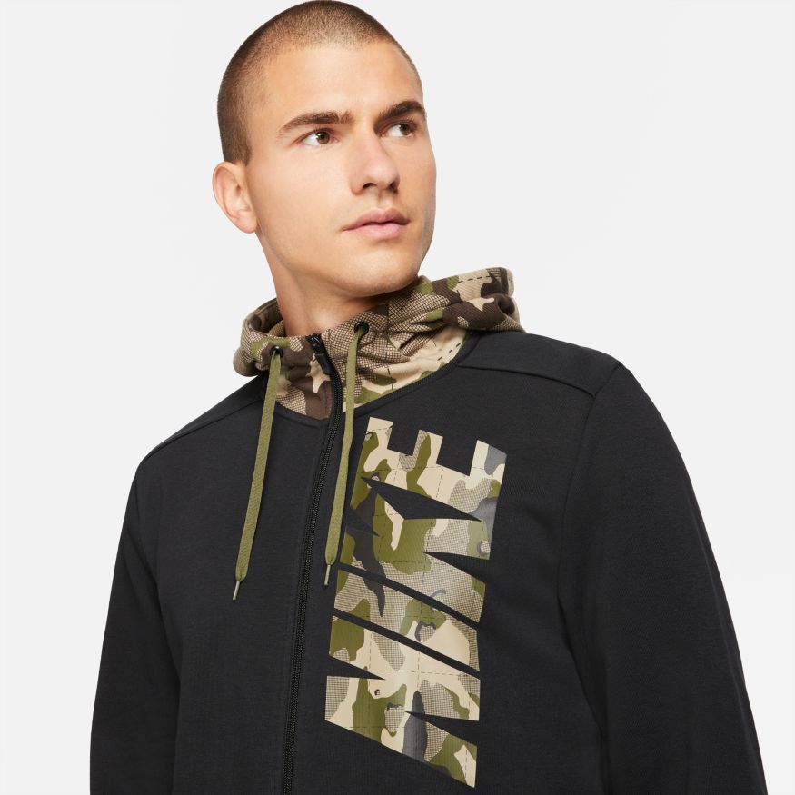 NA-P32 (M nike dri fit full zip camo training hoodie black/khaki/rough green) 102195115 NIKE