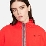 NA-Q33 (W nike sportswear icon clash fleece gx half zip long sleeve pullover chile red/black) 112195115 NIKE