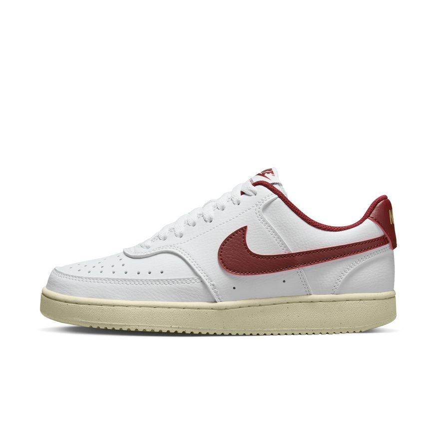 N-S134 (Nike women court vision lo nn white/team red/muslin/metallic gold star) 22396650 NIKE