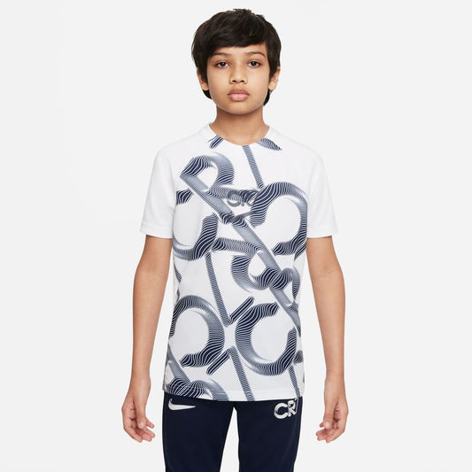 NA-K35 (CR7 boys nike drifit short sleeve tee white/obsidian) 22292558 NIKE