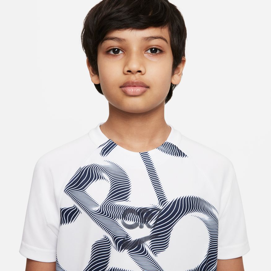 NA K35 CR7 boys nike drifit short sleeve tee white obsidian 22292558