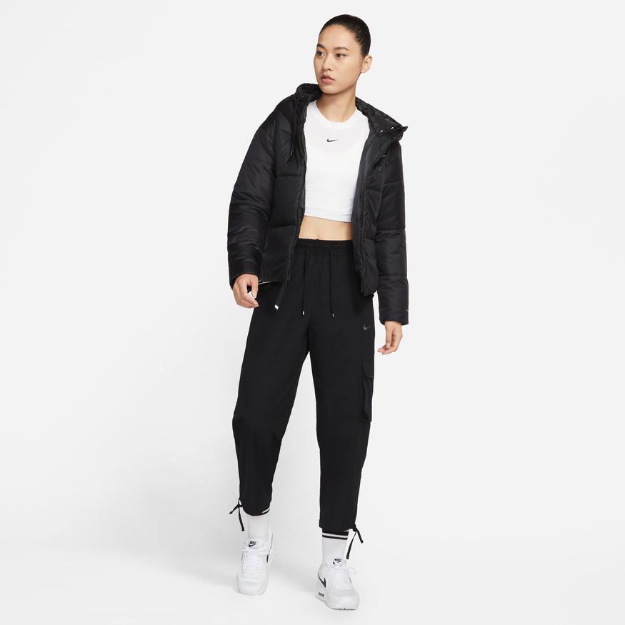 NA-T38 (Womens nike sportswear therma fit repel classic tape jacket black/white)  82298951 NIKE