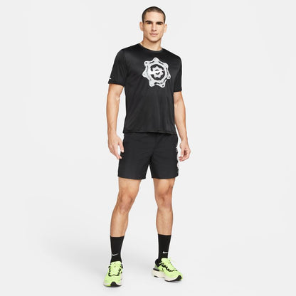 NA-K39 (Nike drifit wild run miler short sleeve tee black/white) 82293325 NIKE