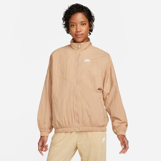 NA-B38 (Women nike sportswear essentialwindrunner woven jacket hemp/white) 72296905 NIKE