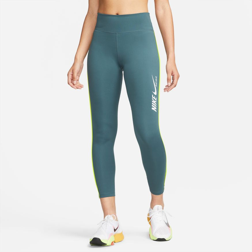 NA-S39 (Womens nike one drifit mid rise 7/8 tights ash green/atomic green/white) 92294348 NIKE