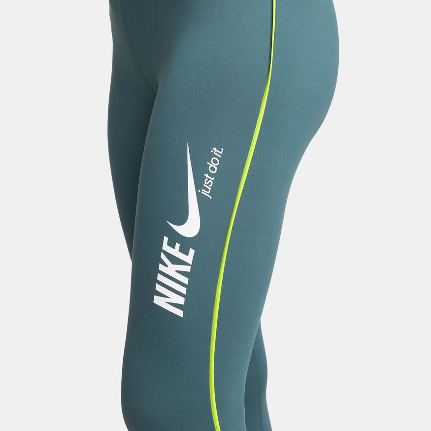 NA-S39 (Womens nike one drifit mid rise 7/8 tights ash green/atomic green/white) 92294348 NIKE