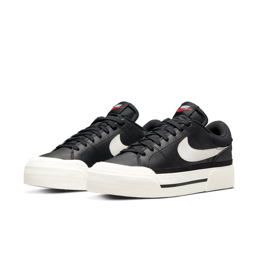 N-H132 (Nike womens court legacy lift black/sail white/team orange) 112297673 NIKE