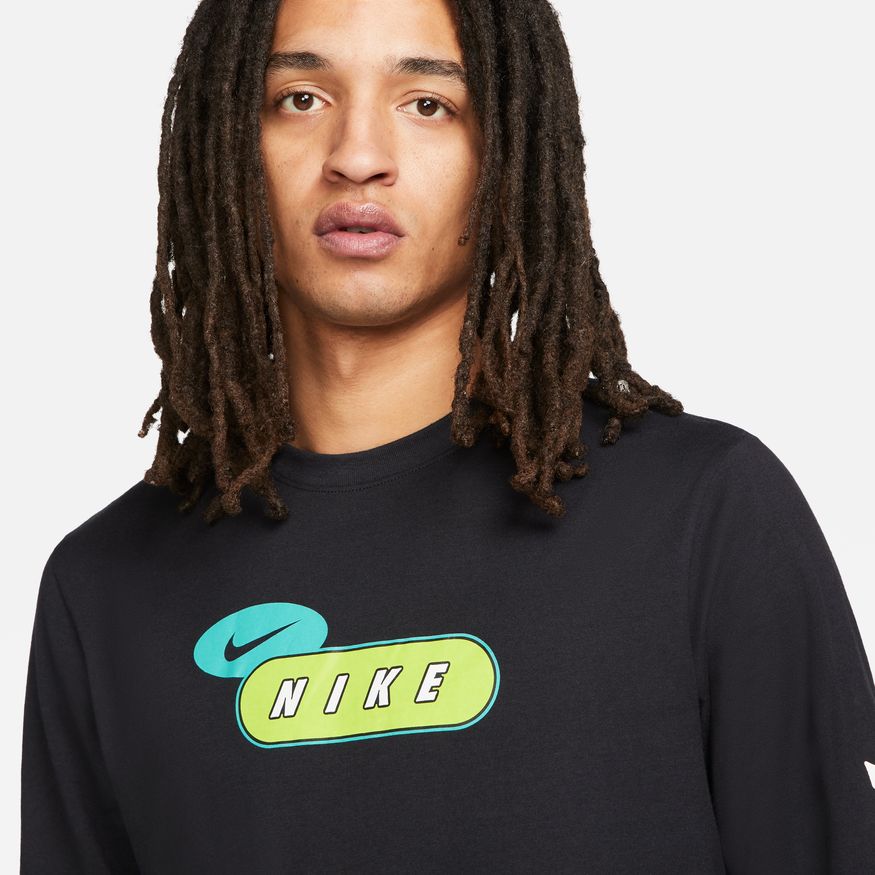 NA-I39 (Nike sportswear brandriff open long sleeve tee black) 82292558 NIKE