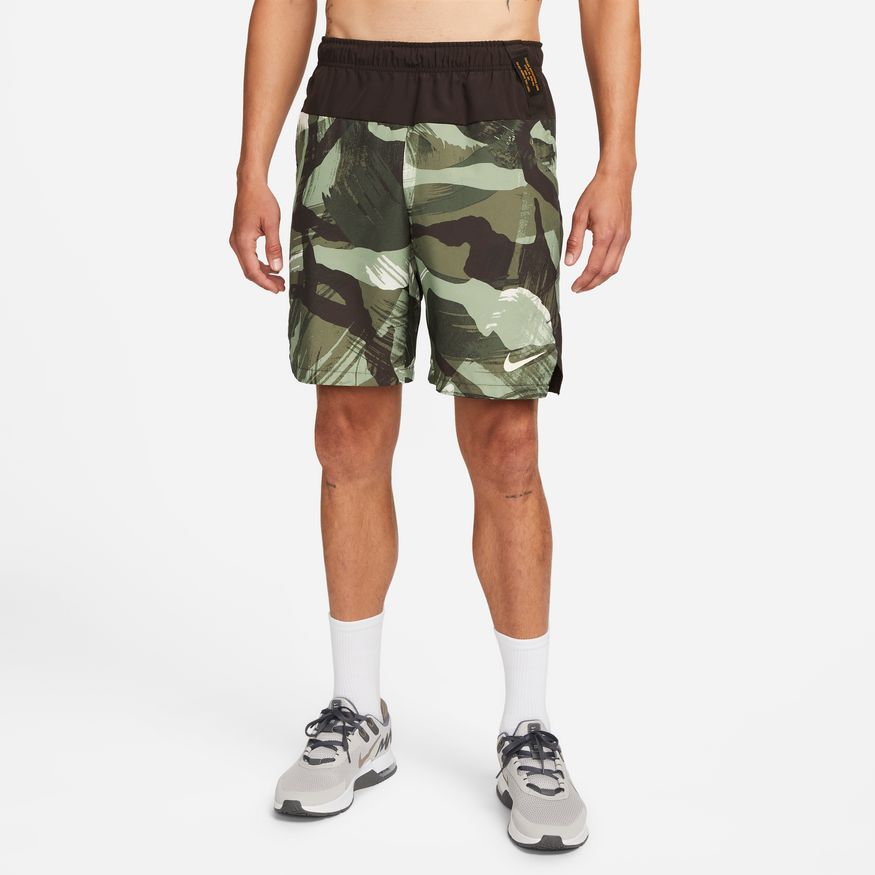 NA-B40 (Nike drifit flex woven shorts 9inch camo oil green/velvet brown/coconut milk) 92293325 NIKE