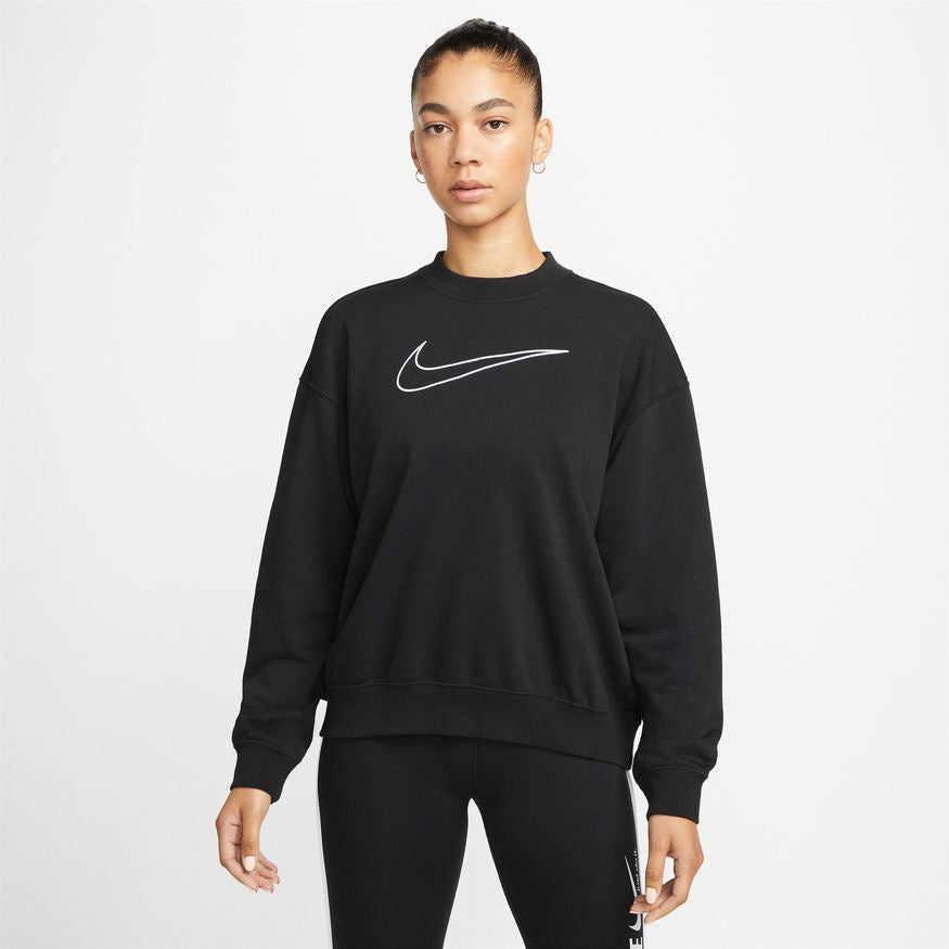 NA-H38 (Women nike essentials drifit get fit crew black/white) 72295115 NIKE