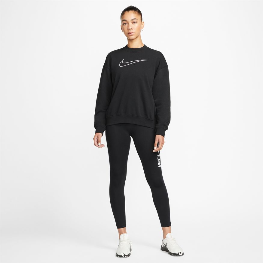 NA-H38 (Women nike essentials drifit get fit crew black/white) 72295115 NIKE