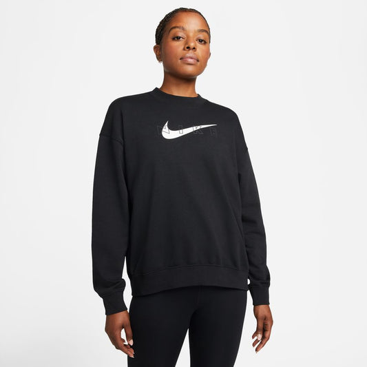 NA-R38 (Women nike drifit get fit graphic training crew/black/white) 82295115 NIKE